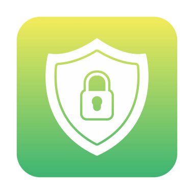 Güvenlik kalkanı düz simgesi, vektör illüstrasyonu 