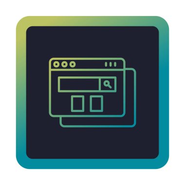 tarayıcı web sayfası simgesi, vektör illüstrasyonu