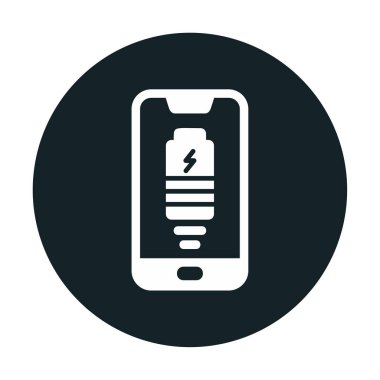 Basit Kablosuz Şarj simgesi, vektör illüstrasyonu