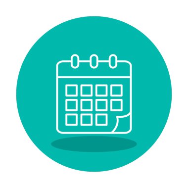 Takvim düzlüğü simgesi, vektör illüstrasyonu 