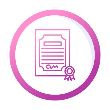 Sertifika vektör simgesi modern basit illüstrasyon 