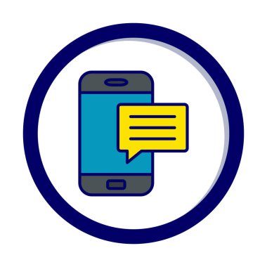 Basit sohbet simgesi, konuşma balonu, vektör illüstrasyonu