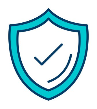 Güvenlik kalkanı simgesi, vektör illüstrasyonu