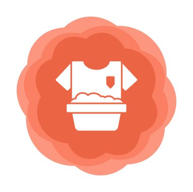 Çamaşır yıkama simgesi, vektör illüstrasyonu