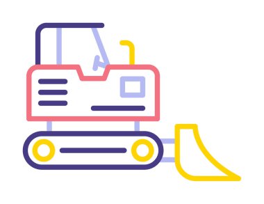 bulldozer icon vector logo illustration