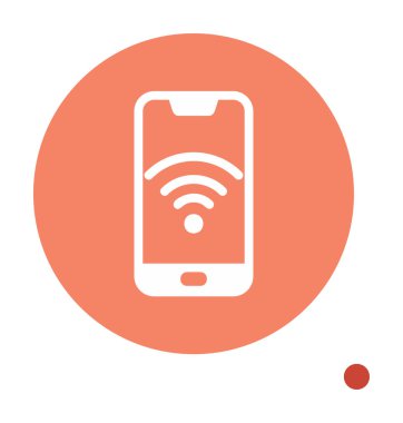 Akıllı telefondaki wifi imzası, basit simge vektör illüstrasyonu