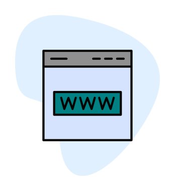 Basit web sitesi arayüzü simgesi, vektör illüstrasyonu