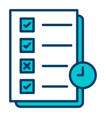 Görev planlama doğrusal simgesi. Kontrol listesi. Planlayıcı ağ simgesi, vektör illüstrasyonu 