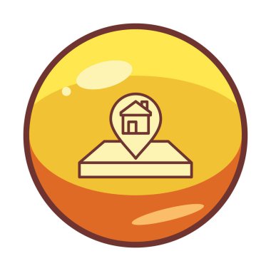 House Location Pin. Ev GPS sembolü, harita işaretleyici