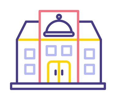 Beyaz arkaplanda restoran vektör illüstrasyonu