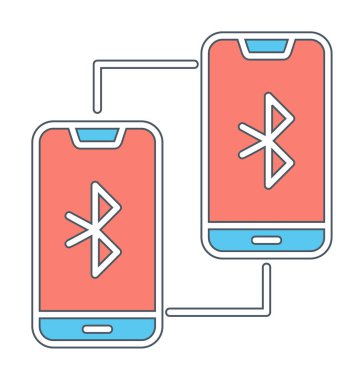 Bluetooth konsept vektör illüstrasyonuna bağlı telefonlar
