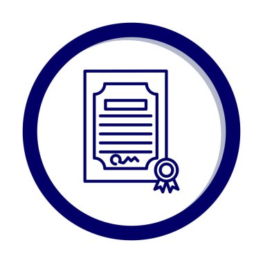 Sertifika vektör simgesi modern basit illüstrasyon 