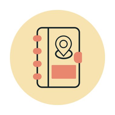 Soyut arkaplan vektöründe adres defteri simgesi izole edildi