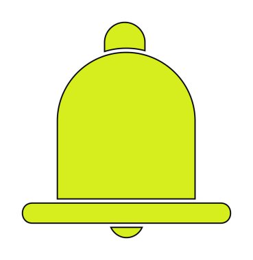 Basit Bildirim Zili simgesi, vektör illüstrasyonu