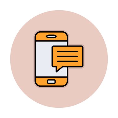 Basit sohbet simgesi, konuşma balonu, vektör illüstrasyonu