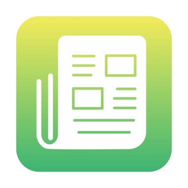 Haber kağıdı simgesi, vektör illüstrasyonu basit tasarım