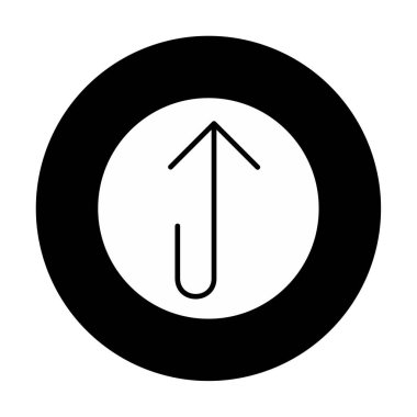 Yukarı ok simgesi, vektör illüstrasyonu, arayüz için düz tasarım 