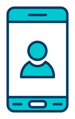 Mobil Kullanıcı simgesi vektör çizimi