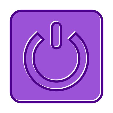 Güç düğmesi simgesi. İnce çizgi çizimi. vektör simgesi beyazda izole edildi