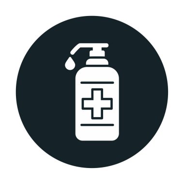 Bir dezenfektan şişesinin basit bir çizimi