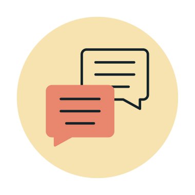 Basit konuşma baloncukları Konuşma simgesi, vektör illüstrasyonu