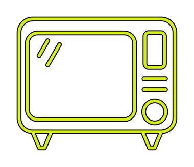 Eski TV simgesi vektör illüstrasyonu