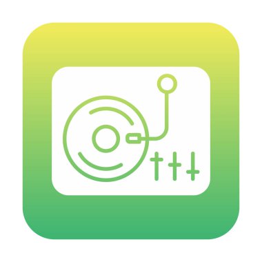 Basit vinil oynatıcı Turntable simgesi, vektör illüstrasyonu