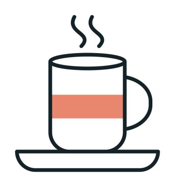 sıcak içecek web simgesi, basit vektör illüstrasyonu 