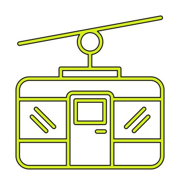 Basit Kablo Araba simgesi, vektör illüstrasyonu