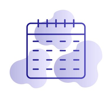 Takvim düzlüğü simgesi, vektör illüstrasyonu 