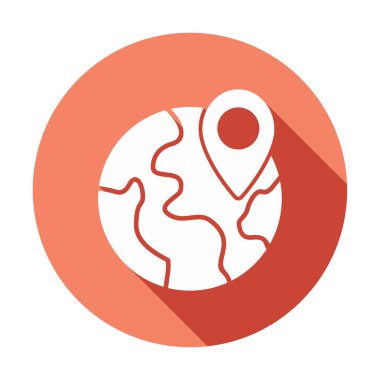 Basit Globe Konum simgesi, vektör illüstrasyonu