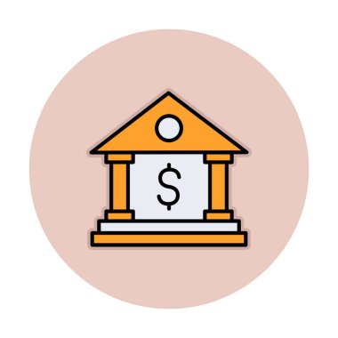 Beyaz arka plan üzerinde izole banka simgesi