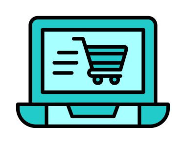 Ekran vektör illüstrasyonunda ticaret simgesi