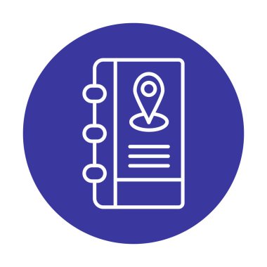 Soyut arkaplan vektöründe adres defteri simgesi izole edildi