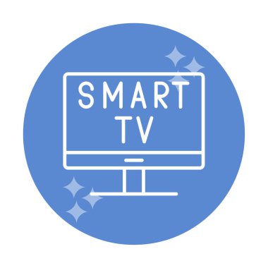 Basit Akıllı TV simgesi, vektör illüstrasyonu