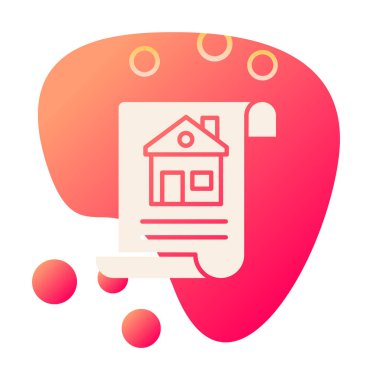 Ev Belgesi ikonu vektör illüstrasyonu                          