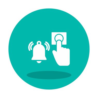 Acil durum alarm düğmesine basın Web simgesi, vektör illüstrasyonu 