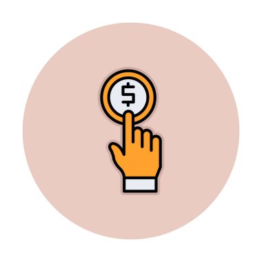 Pay per click web icon, vector illustration