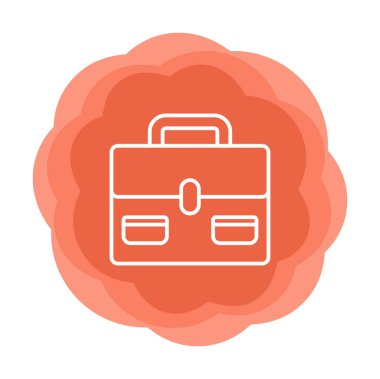 Evrak çantası vektör düz simgesi. İş durumu simgesi, bavul emojisi, vektör illüstrasyonu