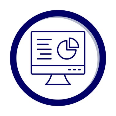 Çevrimiçi Pie Grafik ikonu vektör illüstrasyonu