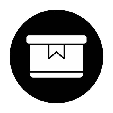 Teslimat kutusu simgesi, vektör illüstrasyonu basit tasarım