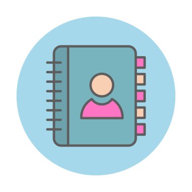 Contact book web icon, vector illustration