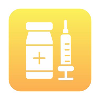 Şırınga ikonu. Aşı sembolünün vektör çizimi  