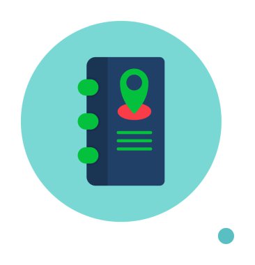 Soyut arkaplan vektöründe adres defteri simgesi izole edildi