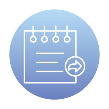 Basit not defteri arayüzü simgesi, vektör illüstrasyonu