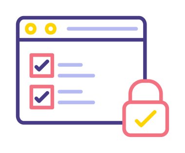 Basit güvenli veri simgesi, vektör illüstrasyonu