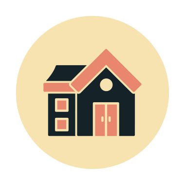 Eve. Web simgesi basit illüstrasyon