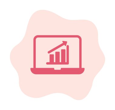 Dizüstü bilgisayarda basit büyüme grafiği, vektör illüstrasyonu