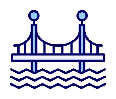 Köprü modern simgesinin vektör illüstrasyonu