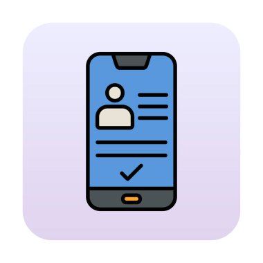 Kimlik vektör illüstrasyonlu akıllı telefon